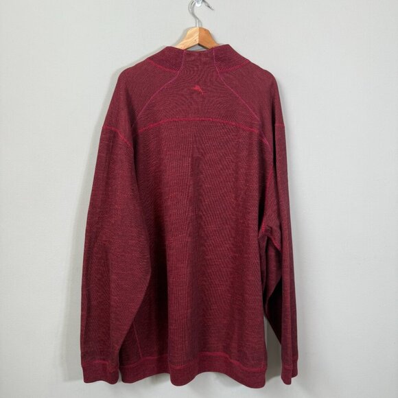 Tommy Bahama Flipsider Half Zip Sweater Pullover Men's 3XT Red Reversible NWOT - Picture 4 of 16